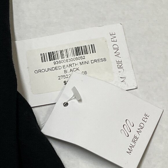 Maurie And Eve Dress US 2 Black Grounded Earth Mini Open Back Crochet Trim Beach - Picture 4 of 12